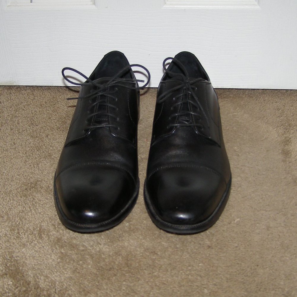 👞 MENS sz 13 Cole Haan Black Leather Cap toe Dress Shoes - Picture 4 of 10